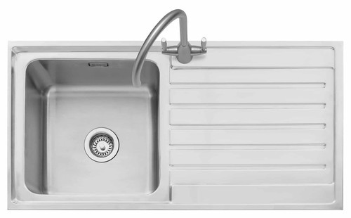 An image of Caple Vanga 100 Single Bowl with Right Hand Drainer Stainless Steel Kitchen Sink
