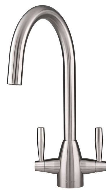 An image of Caple Avel Dual Lever Kitchen Tap - Stainless Steel