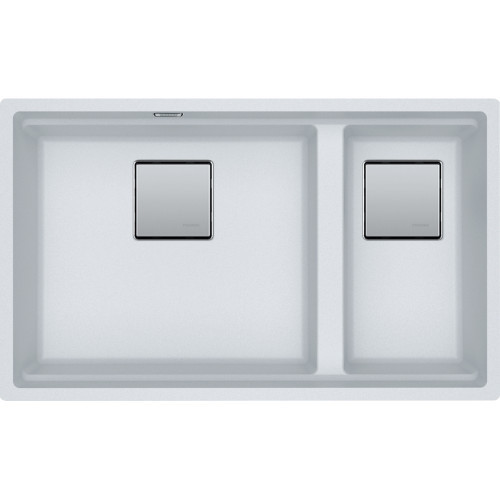 An image of Franke Kubus KNG PRO 120 Fragranite Undermount 1.5 Bowl Kitchen Sink - Polar Whi...