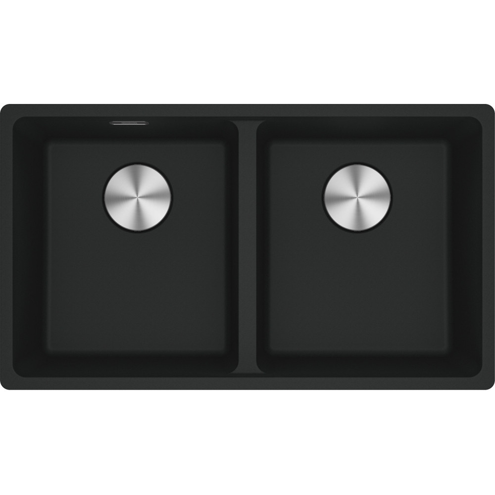An image of Franke Maris MRG 620-35-35 Fragranite Inset 2 Bowl Kitchen Sink - Matt Black