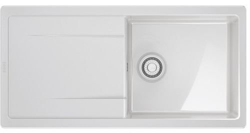 An image of Franke Maris MXK 611-100 Ceramic Inset Single Bowl Kitchen Sink - White