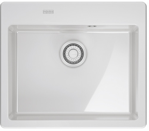 An image of Franke Mythos MYK 610-52 Ceramic Inset Single Bowl Kitchen Sink - White