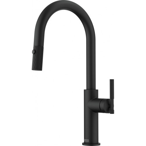 An image of Franke Maris Stripes J Pull Down Mixer Tap - Matt Black