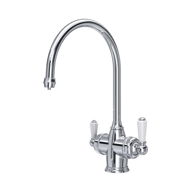 An image of Perrin & Rowe Polaris 1937 3-in-1 Instant Hot Tap Sink Mixer, Digital Tank and F...