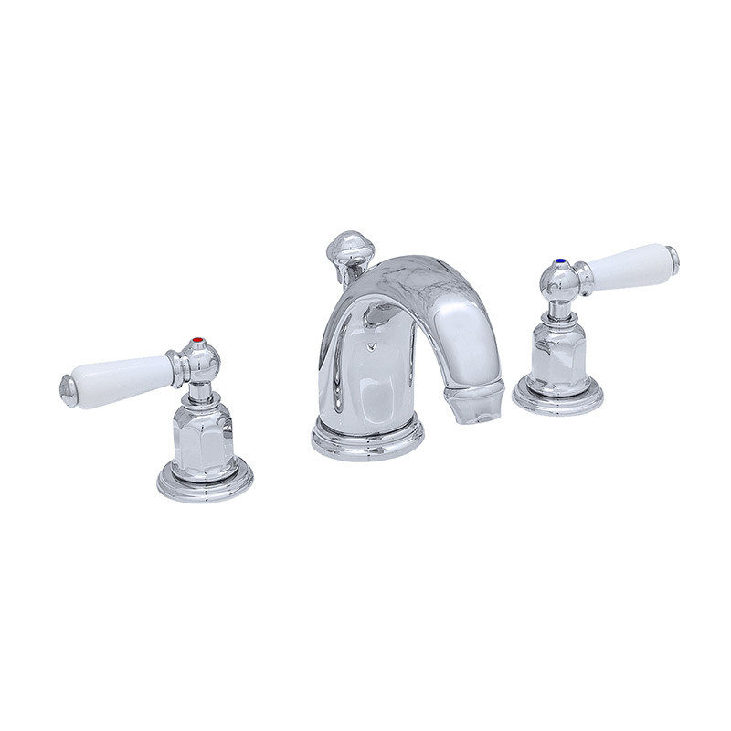 An image of Perrin & Rowe 3700 Three Hole Basin Tap Set, Lever Handles