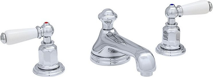 An image of Perrin & Rowe 3705 Three Hole Basin Tap Set, Lever Handles