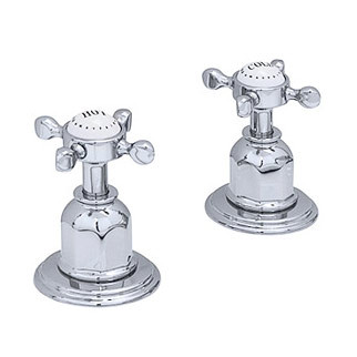 An image of Perrin & Rowe 3236 Pair 3/4" Deck Value, Crosshead Handles