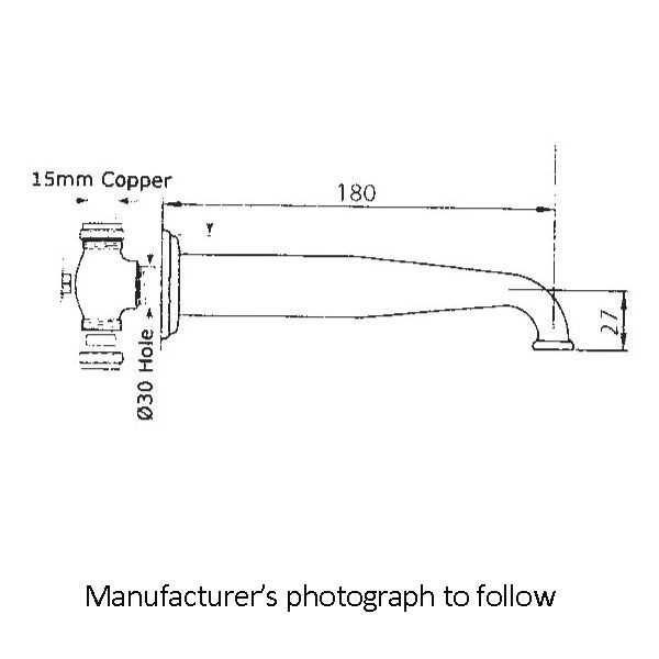 An image of Perrin & Rowe 3565 Low Profile Basin Spout