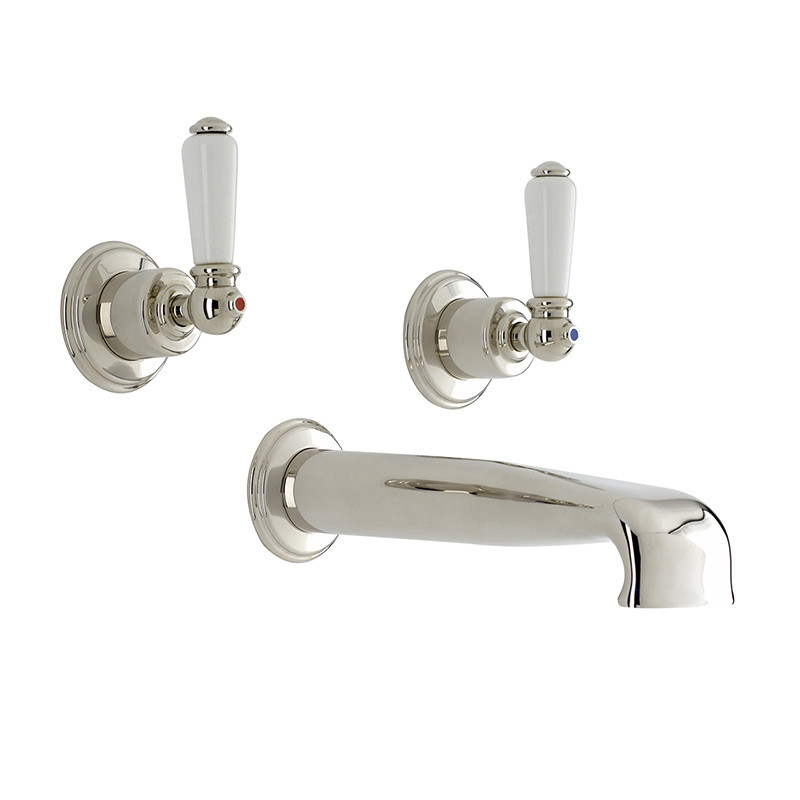 An image of Perrin & Rowe 3580 Three Hole Mixer Set Tap, Lever Handles