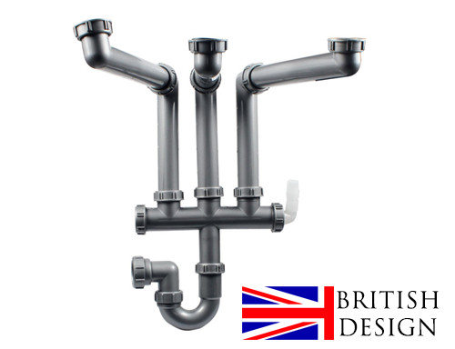 An image of British Precision Plumbing Triple Bowl Plumbing Kit