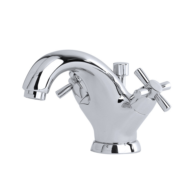 An image of Perrin & Rowe 3826 Monobloc Basin Mixer Tap, Crosshead Handles