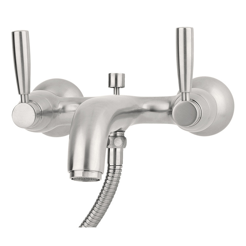 An image of Perrin & Rowe 3817 Wall Mounted Shower Mixer Tap, Lever Handles