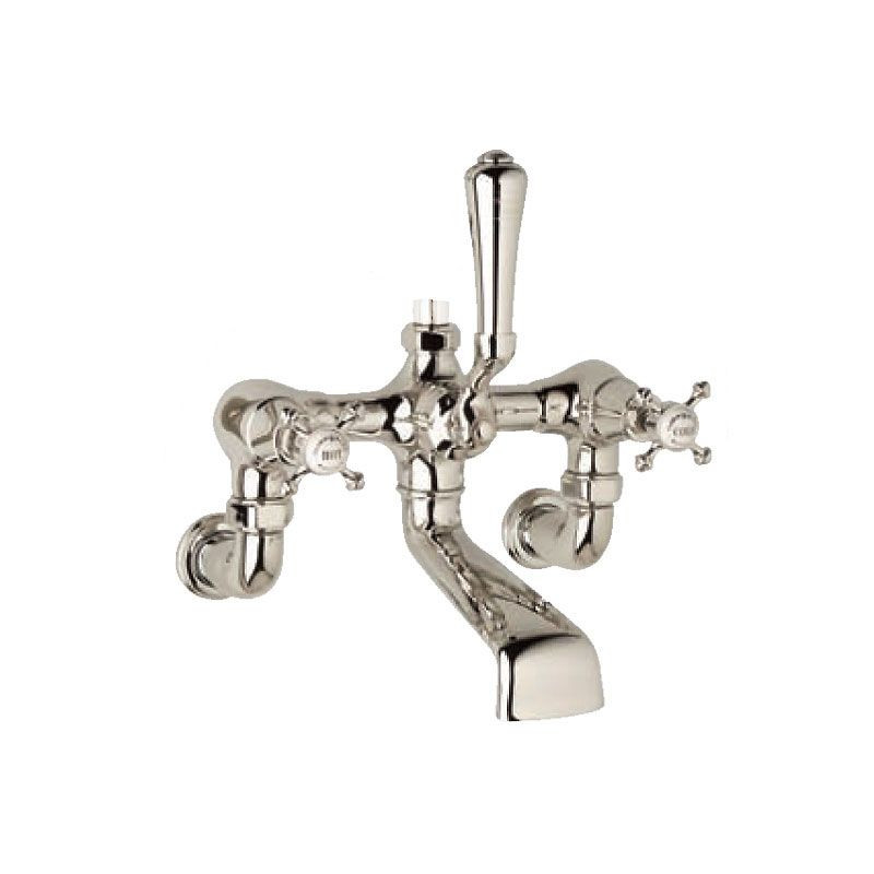 An image of Perrin & Rowe 3007 Wall Mounted Shower Mixer Tap, Crosshead Handles