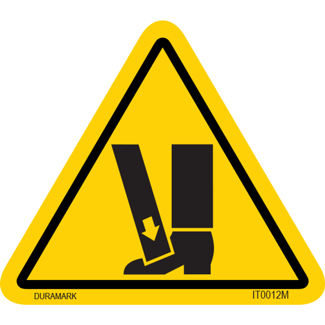 Leg Crush - ISO Triangle Safety Label