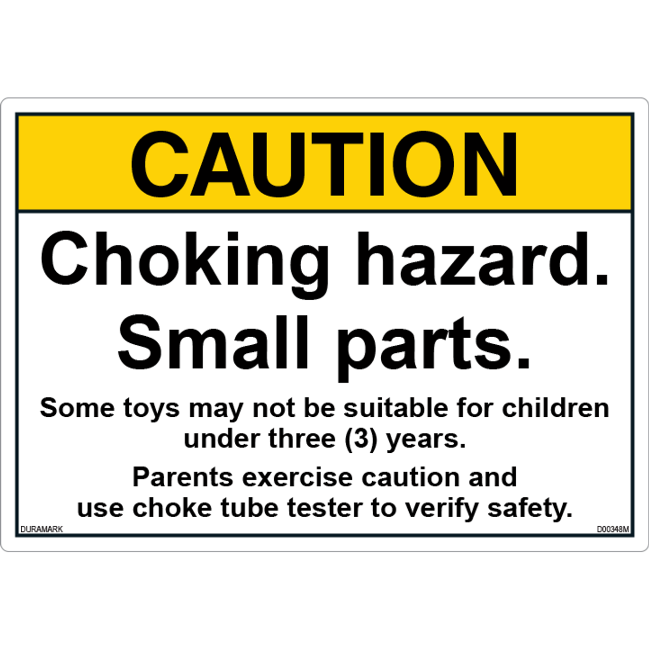 Small Parts Warning Stickers Not Suitable for Children Under Three