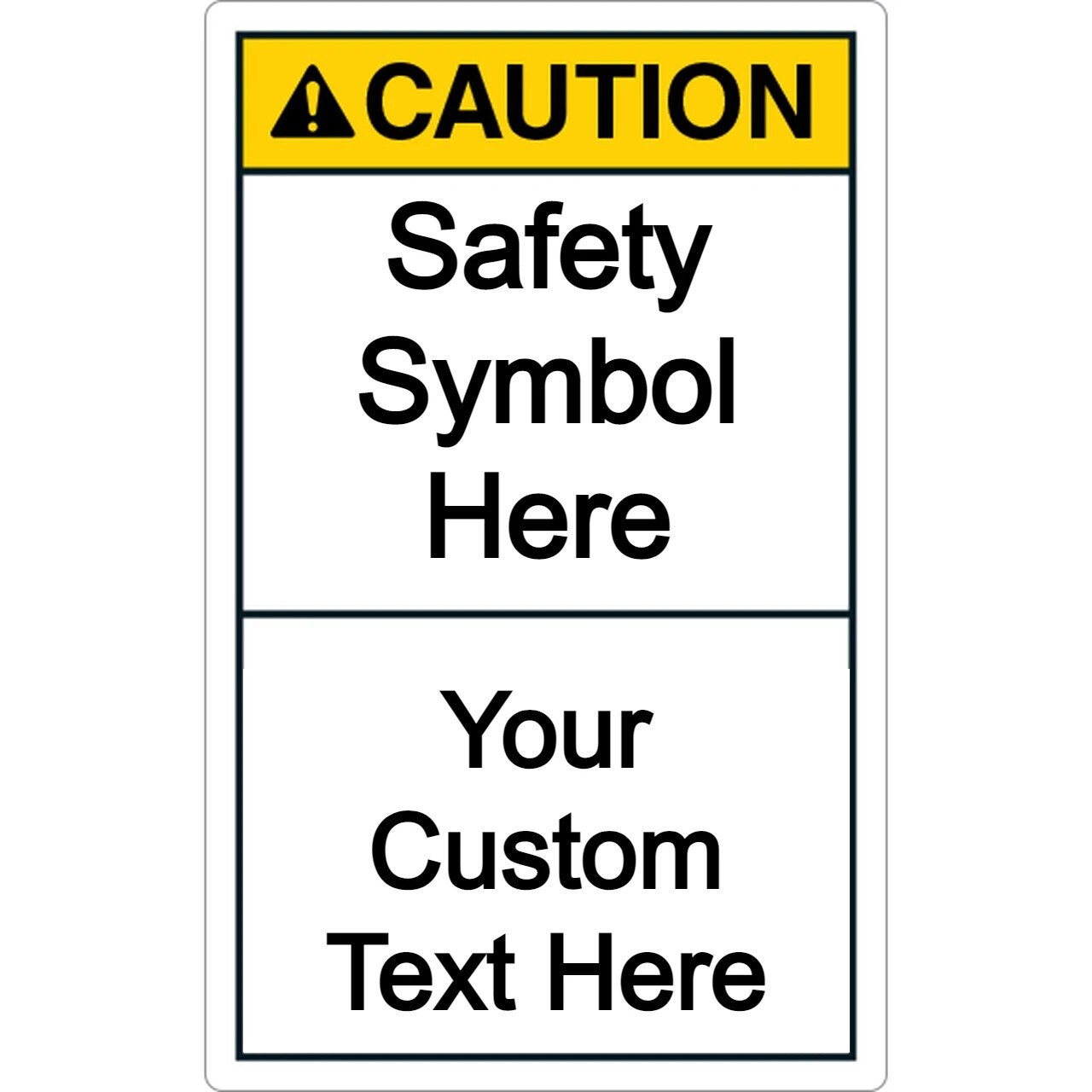 Custom Vertical Caution Label with Symbol