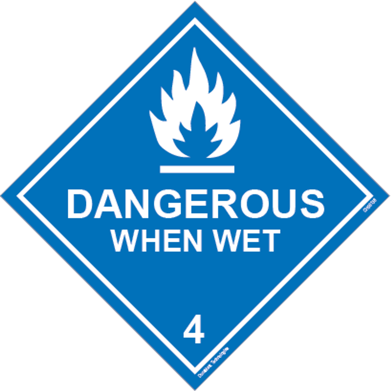 DOT Dangerous When Wet 4 Hazardous Loads Label