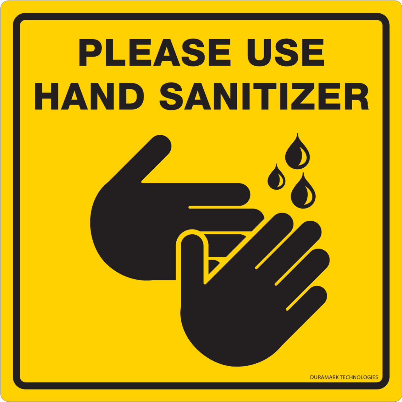 hand sanitizer sign