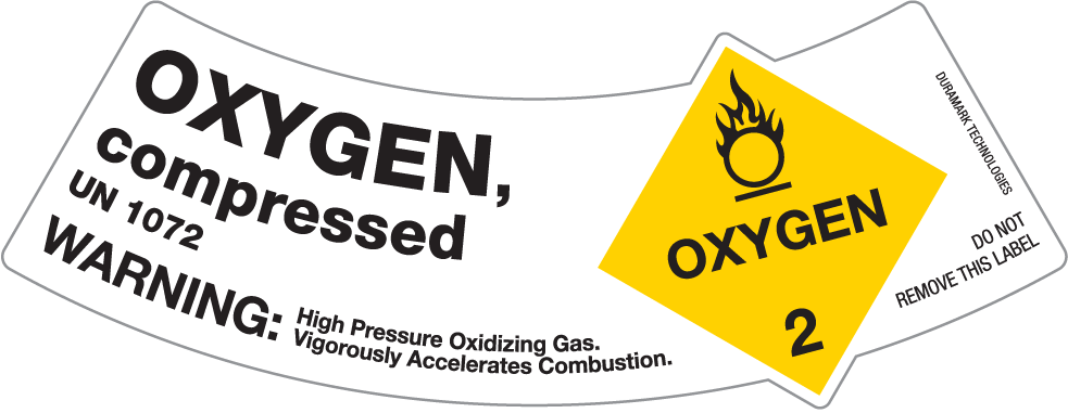 Cylinder Shoulder Label For Class 2 Oxygen: Oxygen