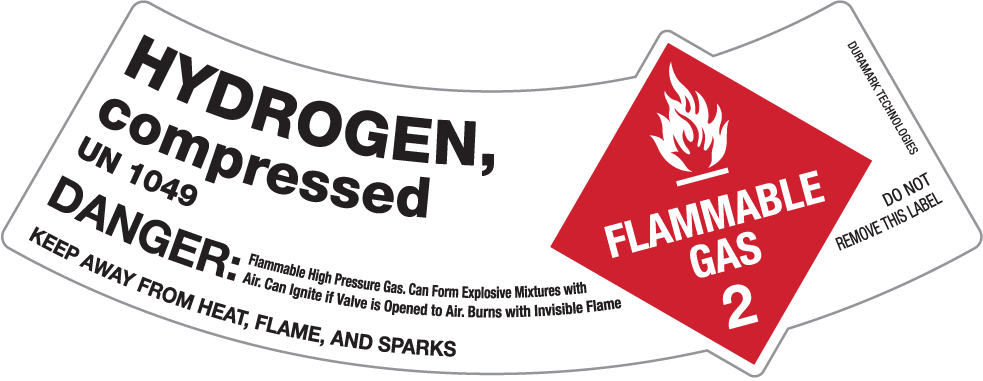 Inflammable Gas Cylinder Shoulder Label For Class 2 Non Flammable Gas: