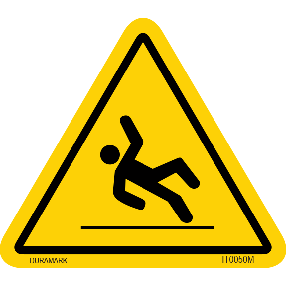 ISO safety label Triangle Fall Hazard