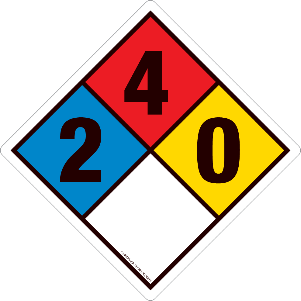 NFPA Diamond 1 2 0 Hazard Label