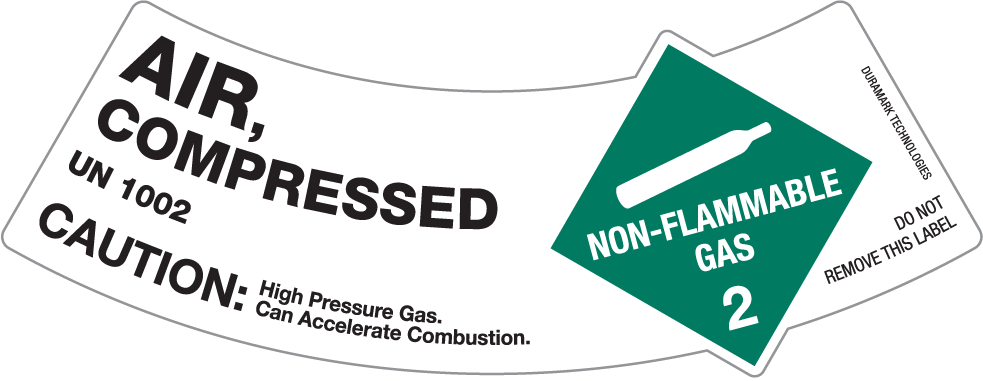 Cylinder Shoulder Label For Class 2 NonFlammable Gas Nitrogen