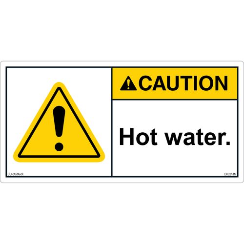 ANSI Safety Label - Caution - Hot Water