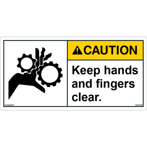 ANSI Safety Label - Caution - Keep Hands and Fingers Clear