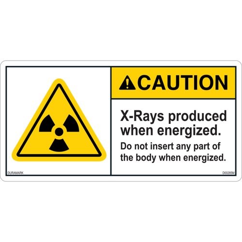 ANSI Safety Label - Caution - X-Ray - Produced When Energized