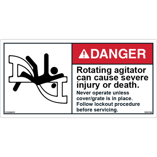 ANSI Safety Label - Danger - Rotating Agitator