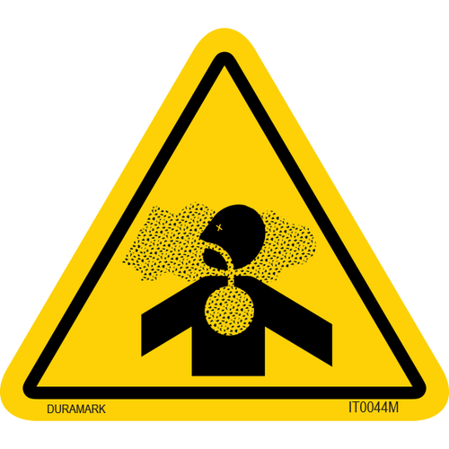 ISO safety label - Triangle - Inhalation - Dust
