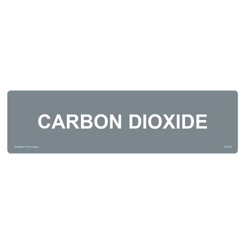 Pipe Label - Carbon Dioxide (Gray Background)