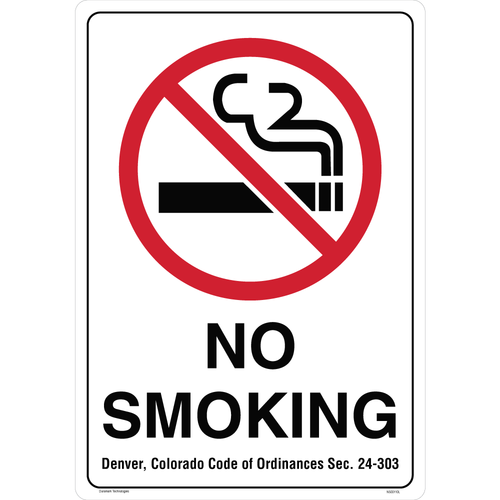 Denver, CO No Smoking Label