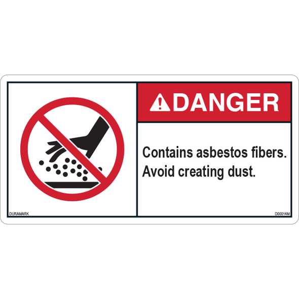 ANSI Safety Label - Danger - Contains Asbestos