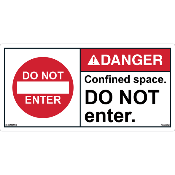 ANSI Safety Label - Danger - Confined Space - Do Not Enter