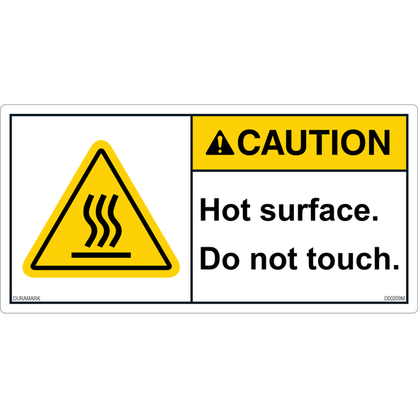 ANSI Safety Label - Caution - Hot Surface - Do Not Touch