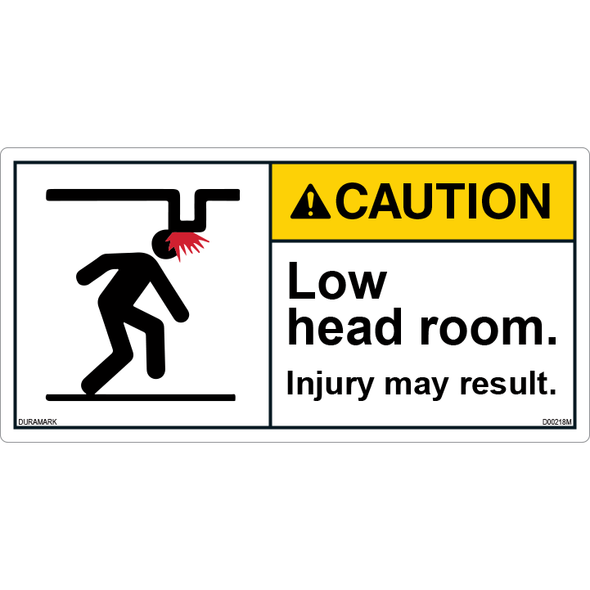 ANSI Safety Label - Caution - Low Head Room- Injury