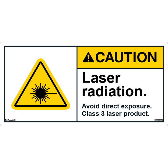 ANSI Safety Label - Caution - Laser Radiation - Class 3