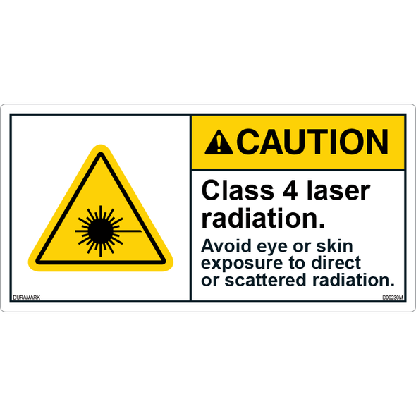ANSI Safety Label - Caution - Laser Radiation - Class 4