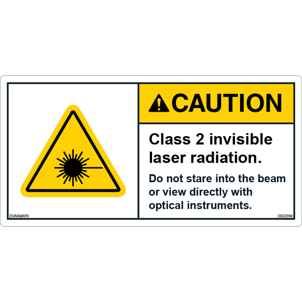 ANSI Safety Label - Caution - Invisible Laser - Class 2