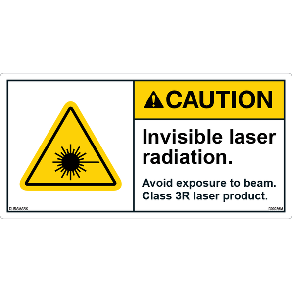 ANSI Safety Label - Caution - Invisible Laser/Avoid Direct Eye - Class 3R