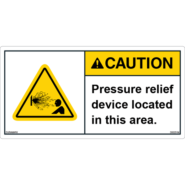 ANSI Safety Label - Caution - Pressure Relief Device
