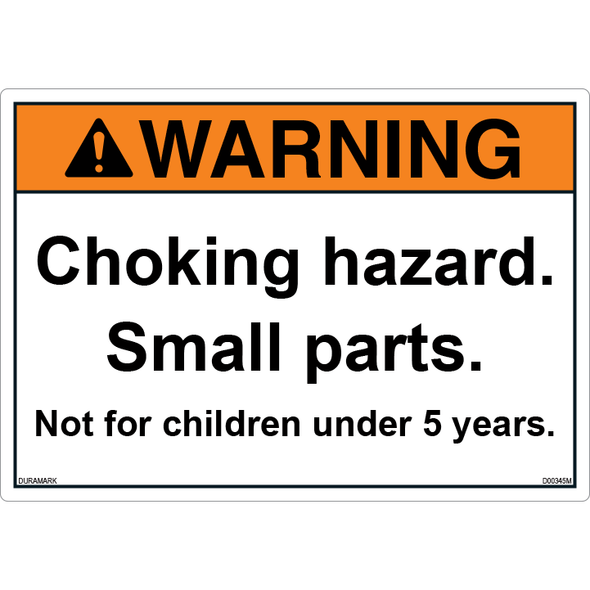 ANSI Safety Label - Warning - Choking Hazard - Under 5