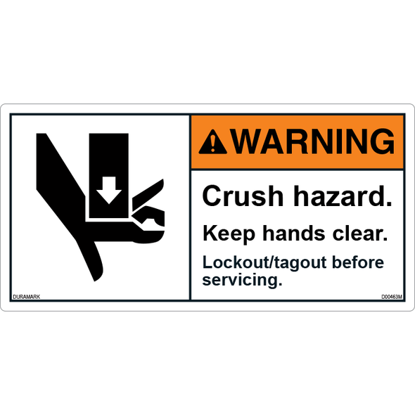 ANSI Safety Label - Warning - Crush Hazard