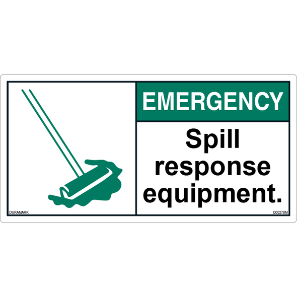 ANSI Safety Label - Important - Spill Response Equipment - Horizontal