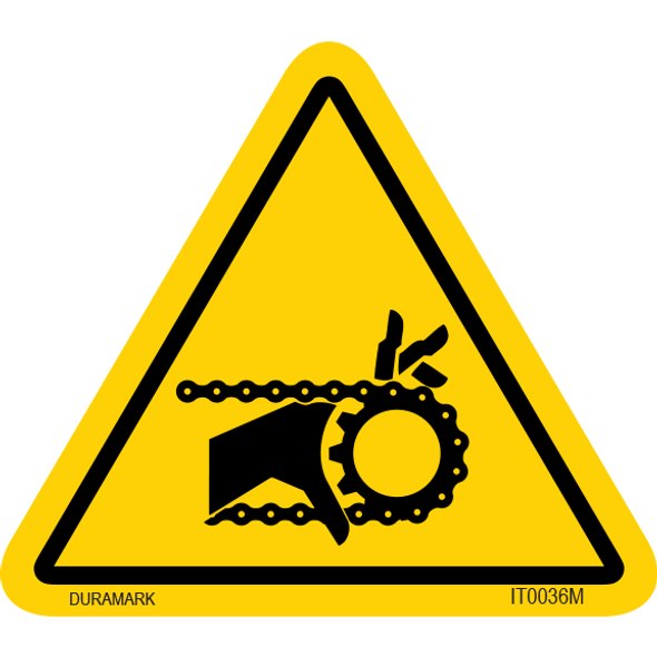 ISO safety label - Triangle - Entanglement - Chain