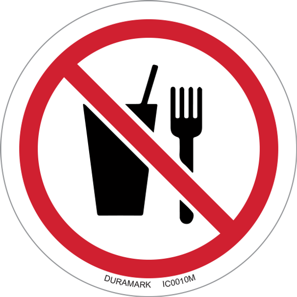 ISO safety label - Circle - Prohibited - No Food Or Drink