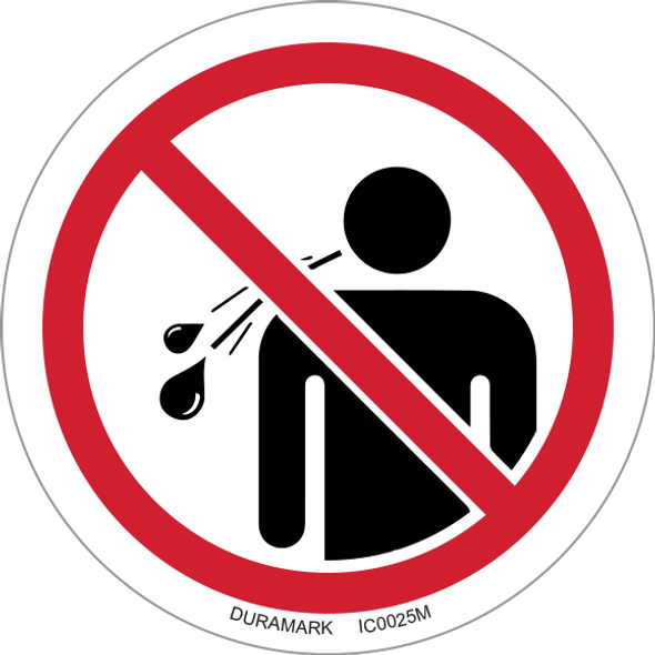ISO safety label - Circle - Prohibited - No Spitting
