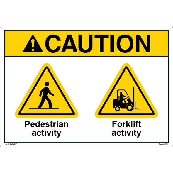 ANSI Safety Label - Caution - Pedestrian Activity - Forklift Activity